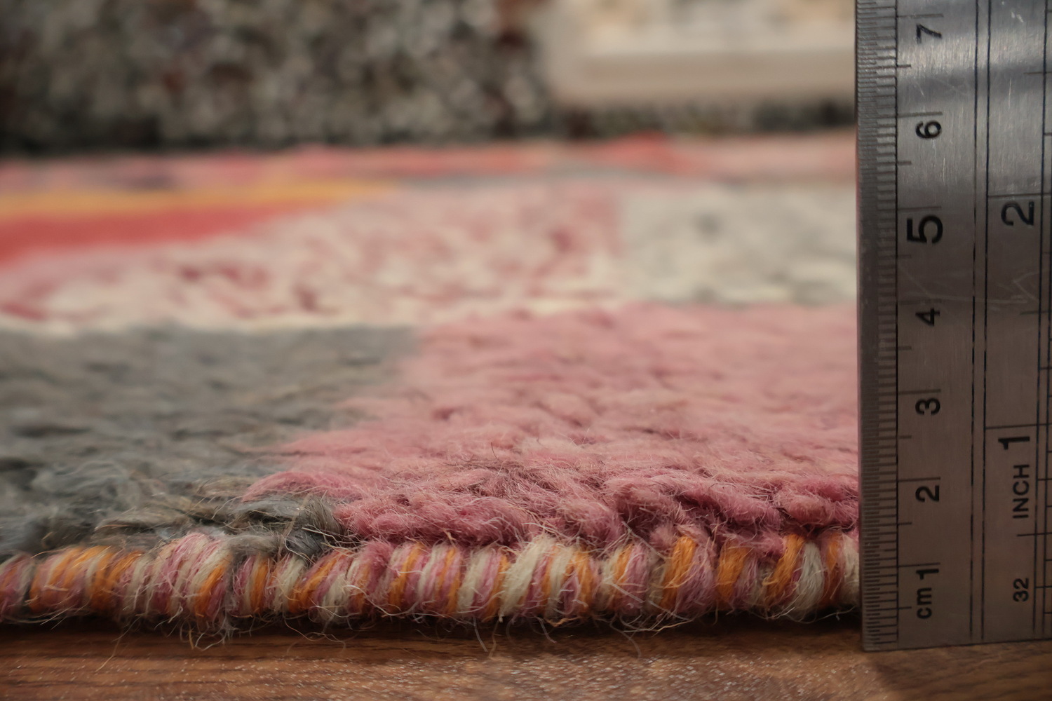 Plush Moroccan Area Rug 8x10 with Abstract and Linear Patterns