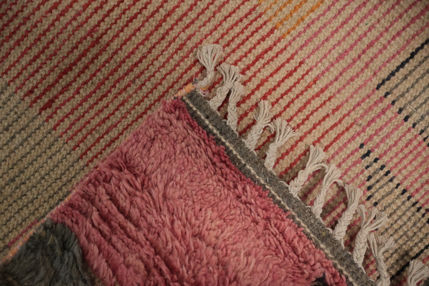 Plush Moroccan Area Rug 8x10 with Abstract and Linear Patterns