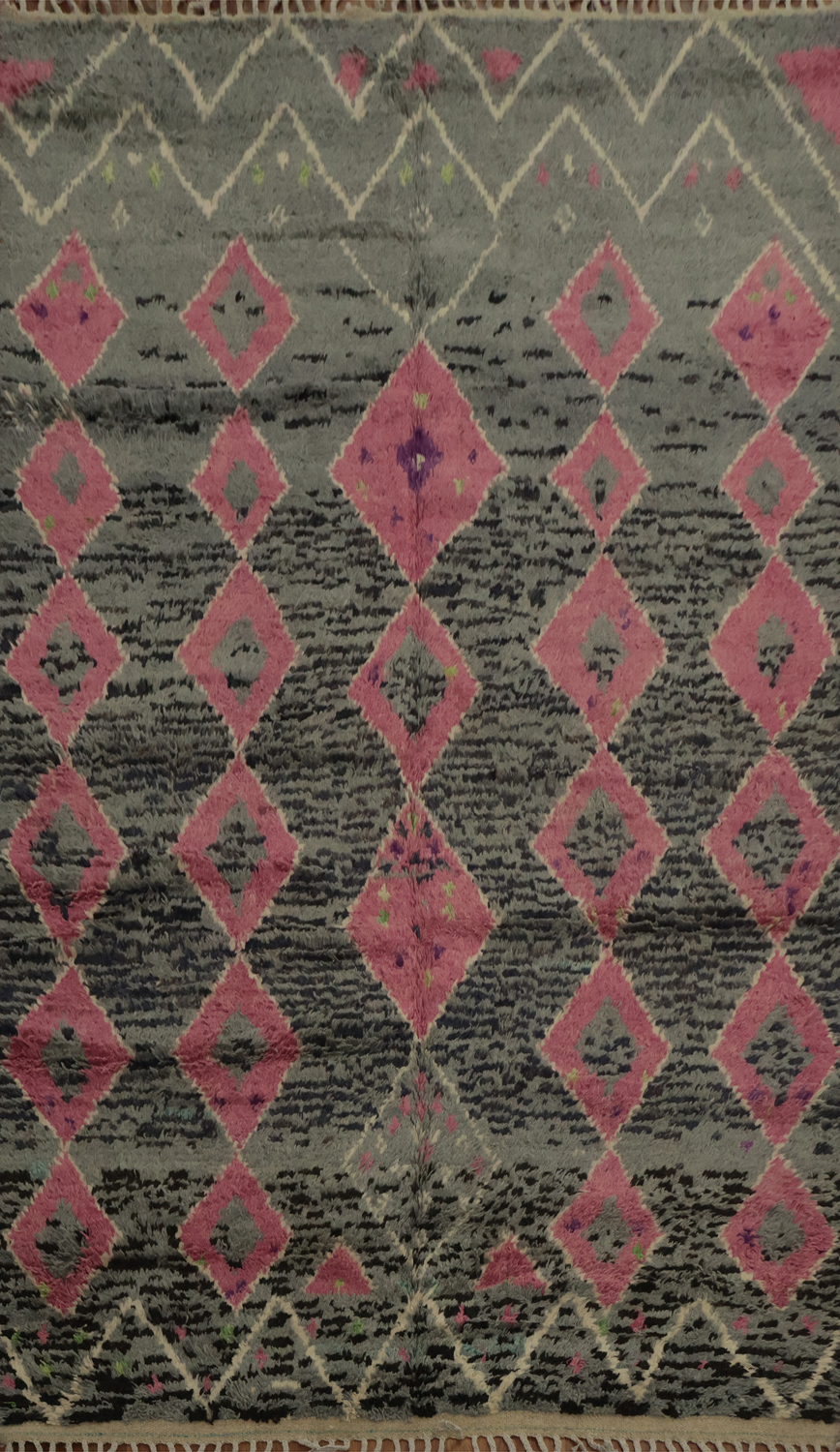 All-Over Geometric Moroccan Wool Area Rug 6x10