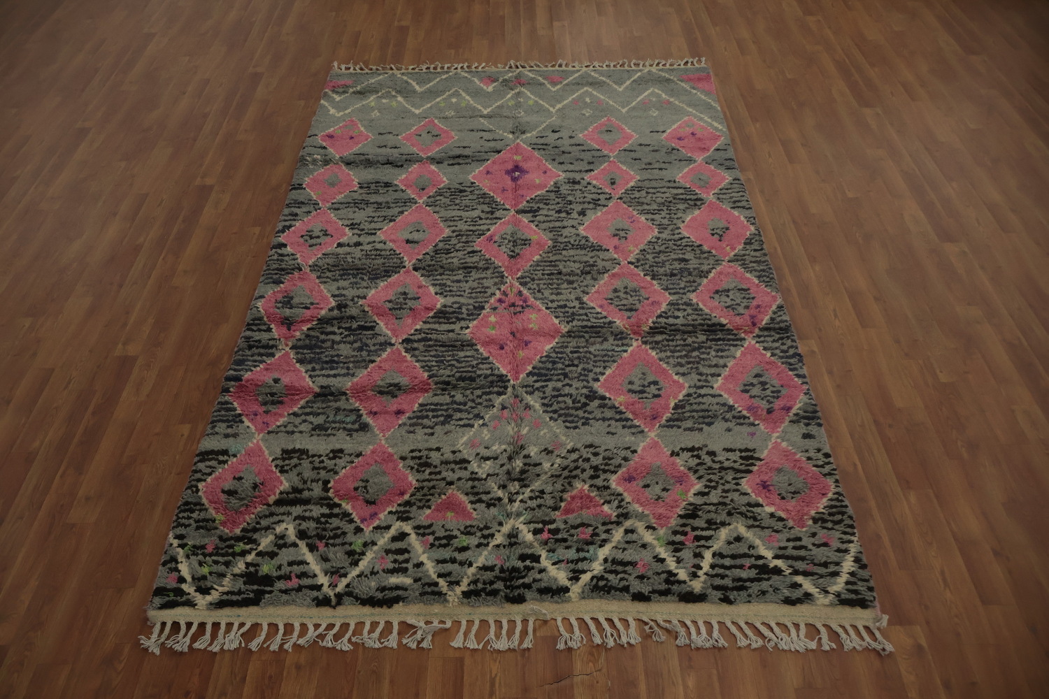All-Over Geometric Moroccan Wool Area Rug 6x10