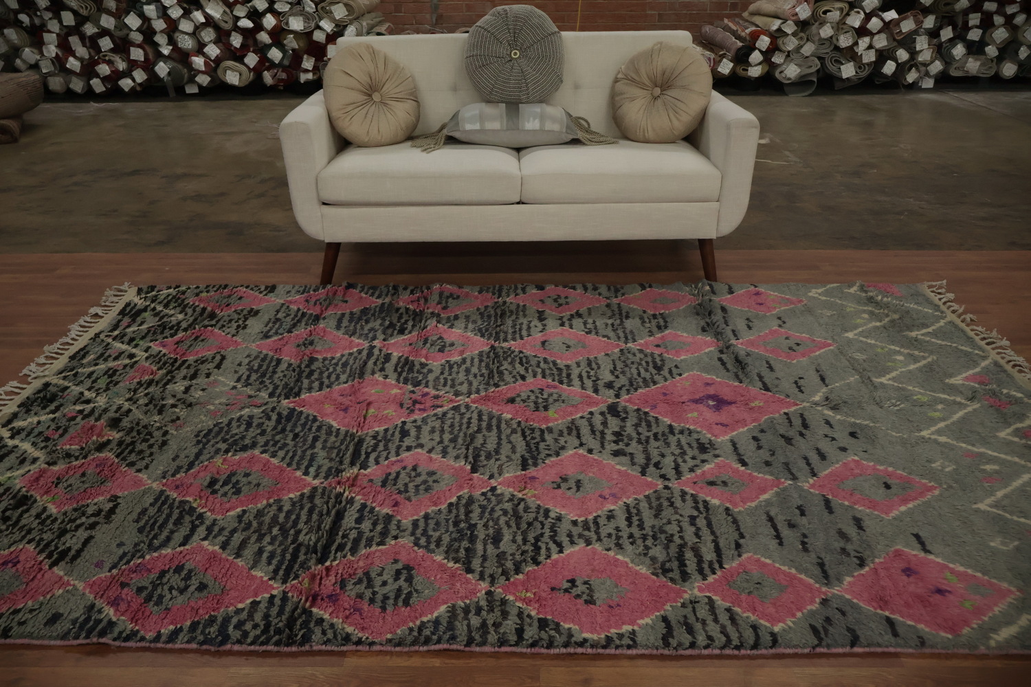 All-Over Geometric Moroccan Wool Area Rug 6x10