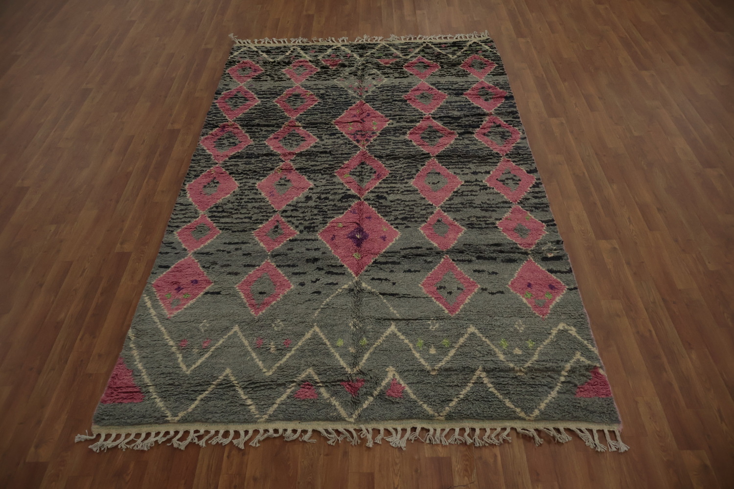 All-Over Geometric Moroccan Wool Area Rug 6x10