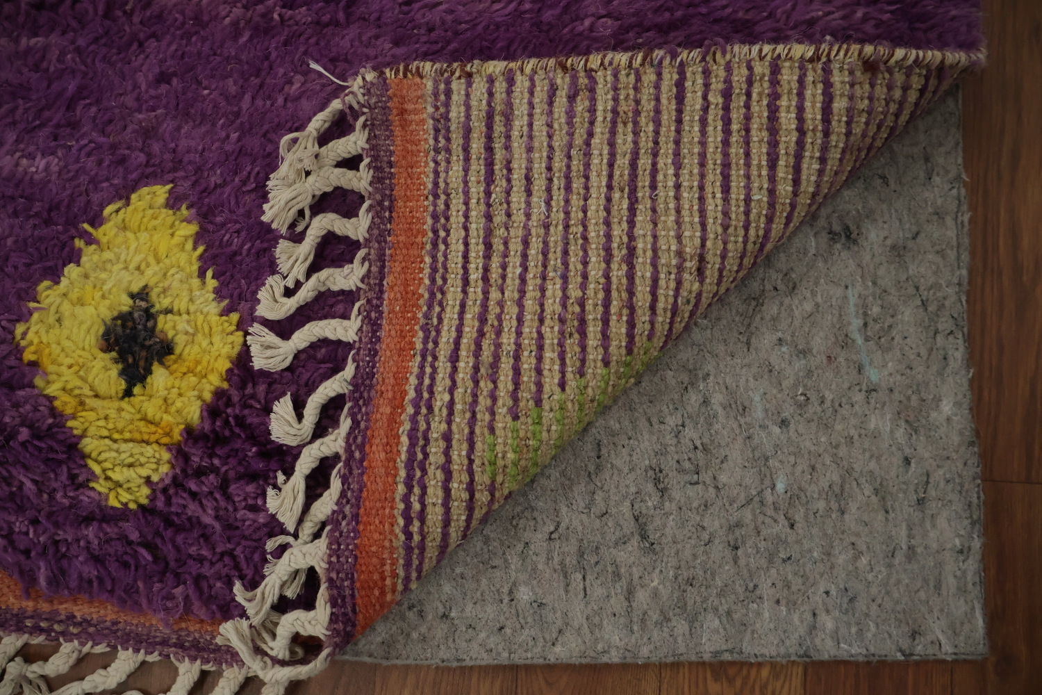 Eclectic Purple Moroccan Area Rug 9x12 with Striking Geometric Patterns