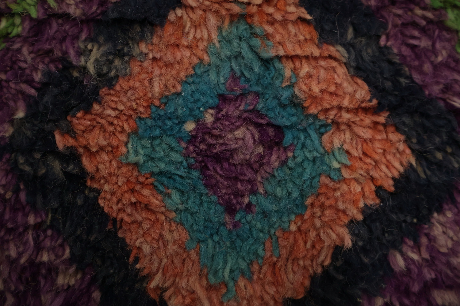 Eclectic Purple Moroccan Area Rug 9x12 with Striking Geometric Patterns