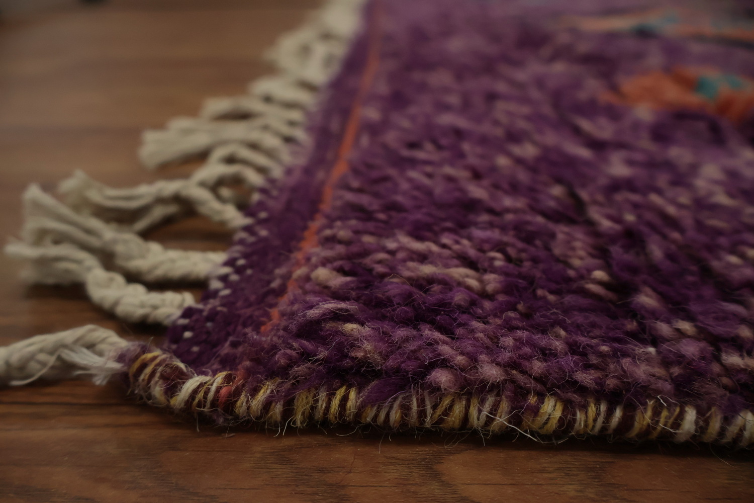 Eclectic Purple Moroccan Area Rug 9x12 with Striking Geometric Patterns