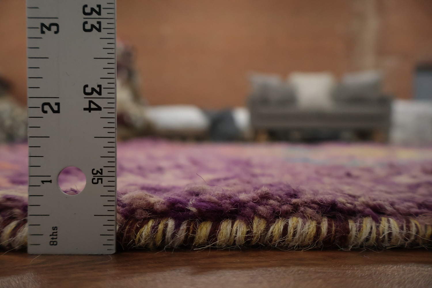 Eclectic Purple Moroccan Area Rug 9x12 with Striking Geometric Patterns