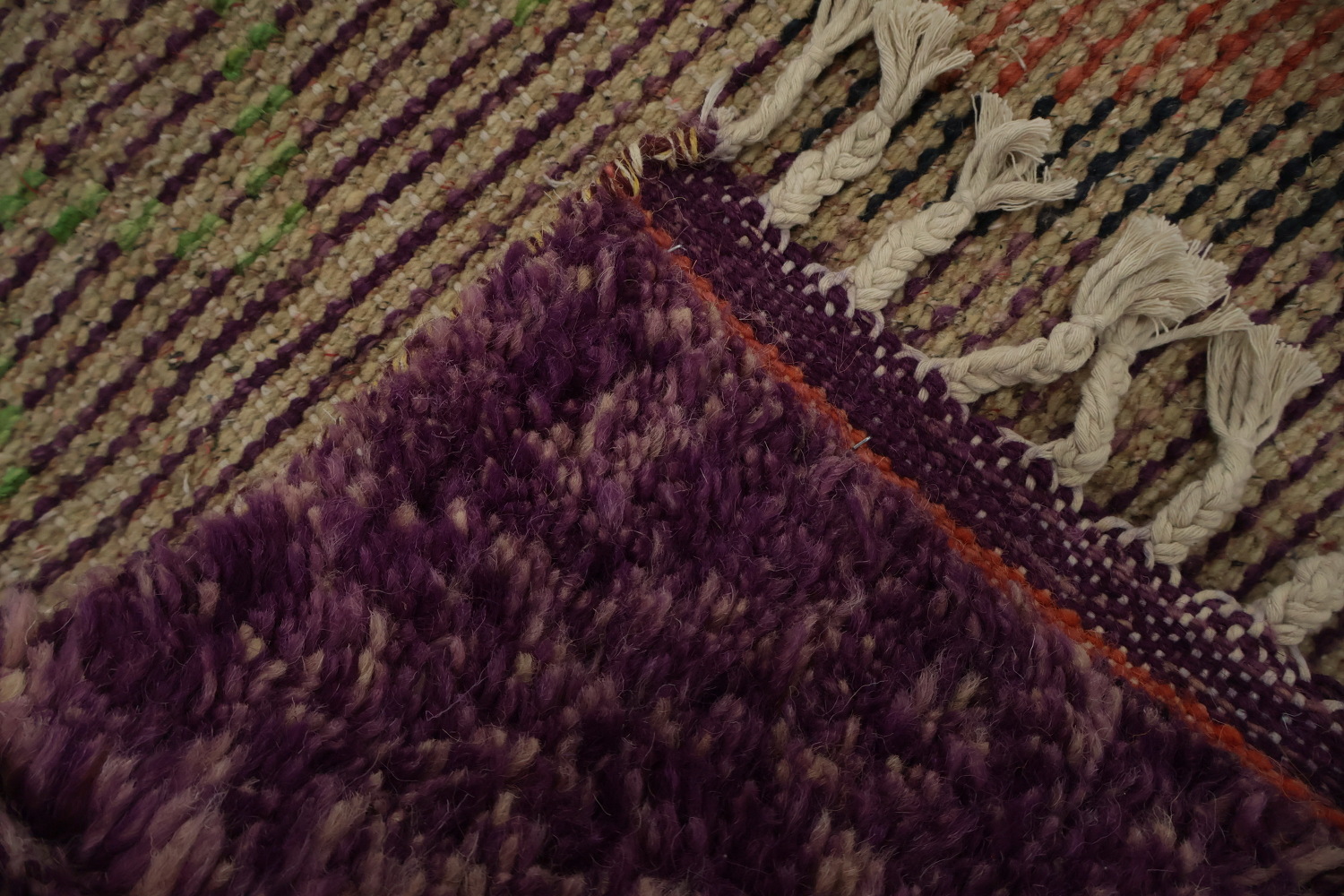 Eclectic Purple Moroccan Area Rug 9x12 with Striking Geometric Patterns