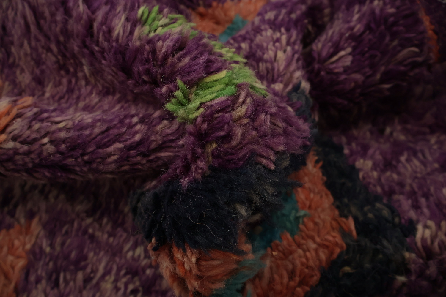 Eclectic Purple Moroccan Area Rug 9x12 with Striking Geometric Patterns