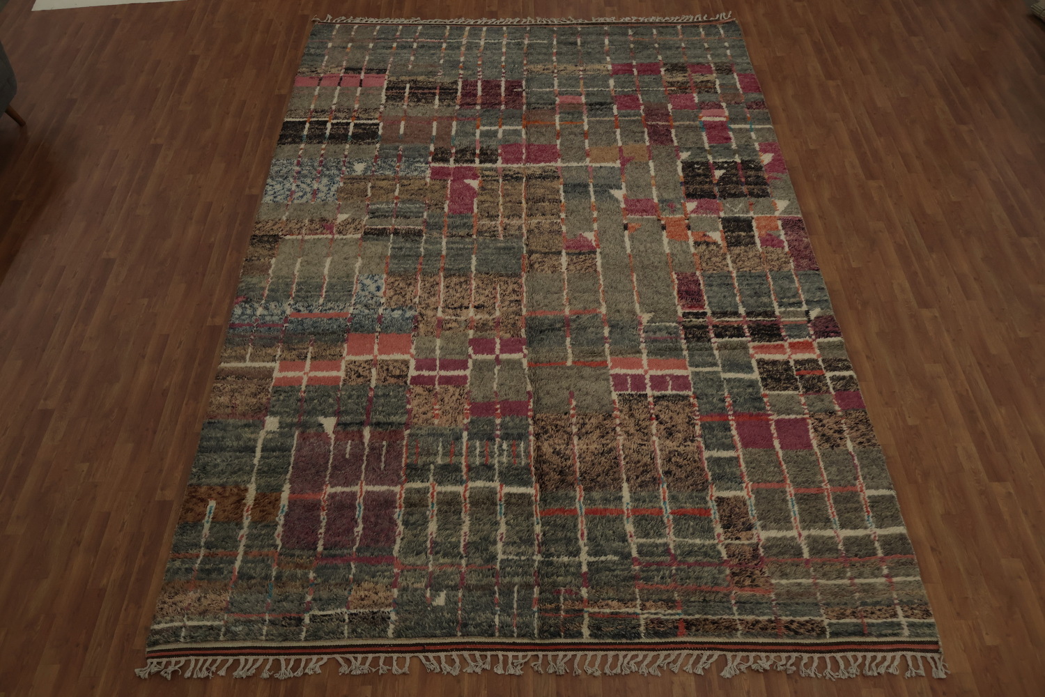 Artistic Flair Wool Patchwork Plush Moroccan Large Rug 10x15