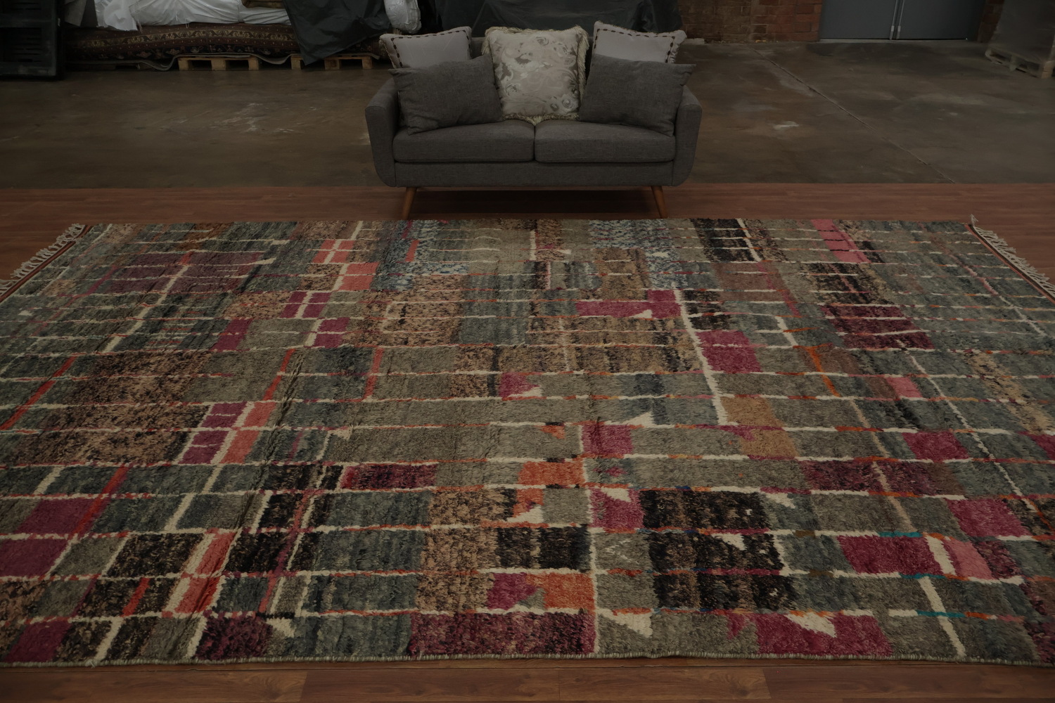 Artistic Flair Wool Patchwork Plush Moroccan Large Rug 10x15