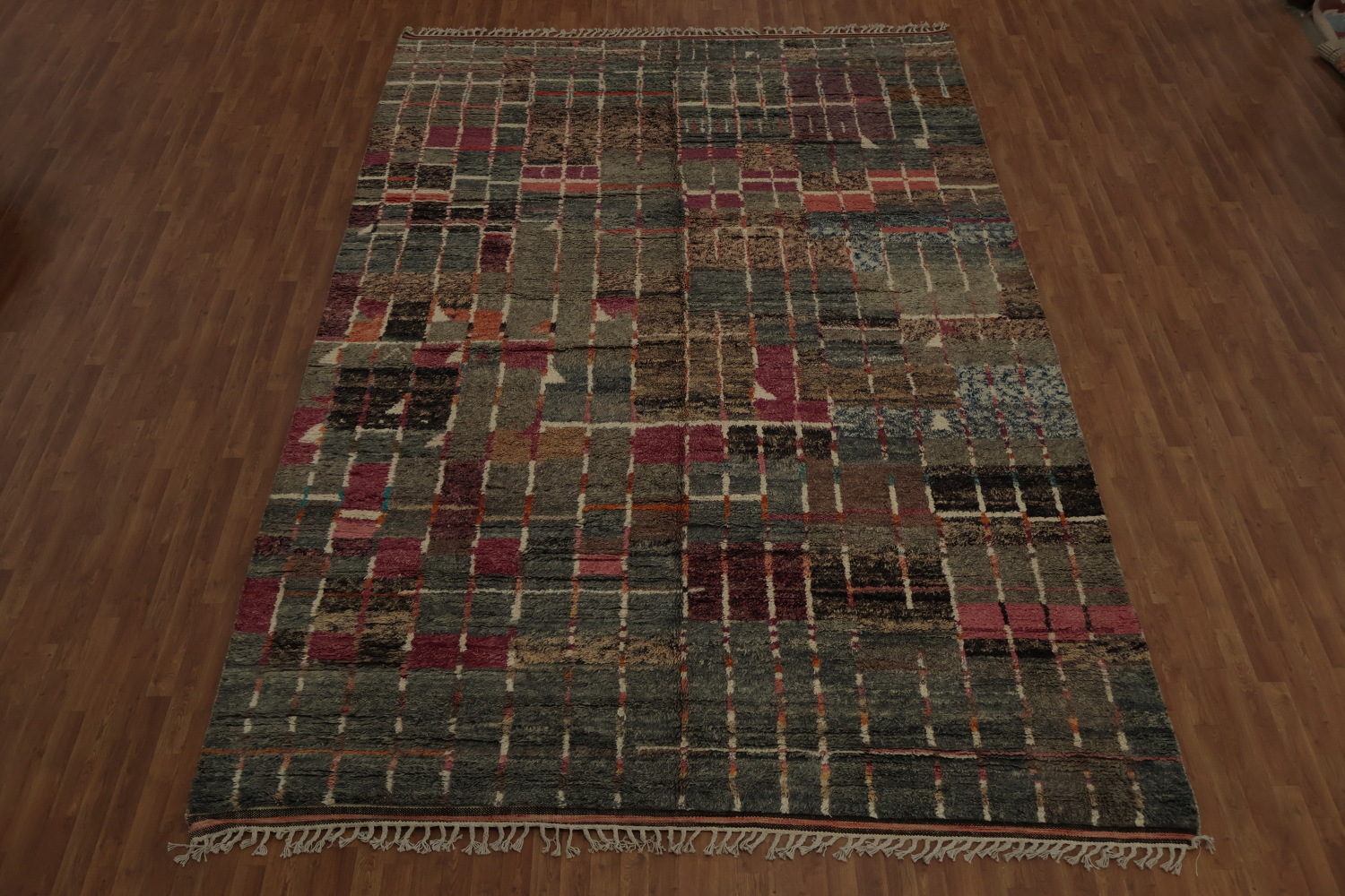 Artistic Flair Wool Patchwork Plush Moroccan Large Rug 10x15