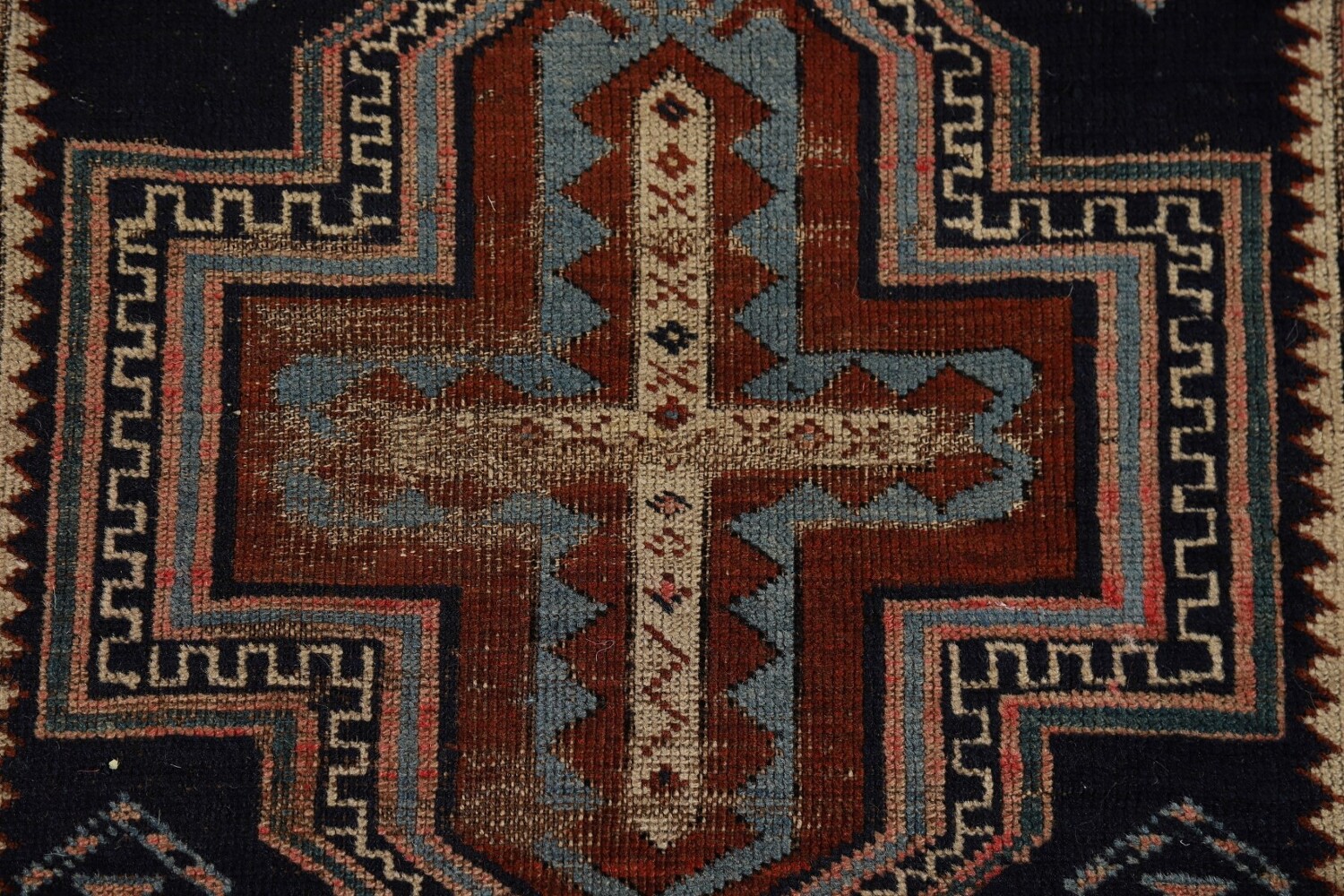 Pre-1900 Antique Kazak Vegetable Dye Rug 4x5