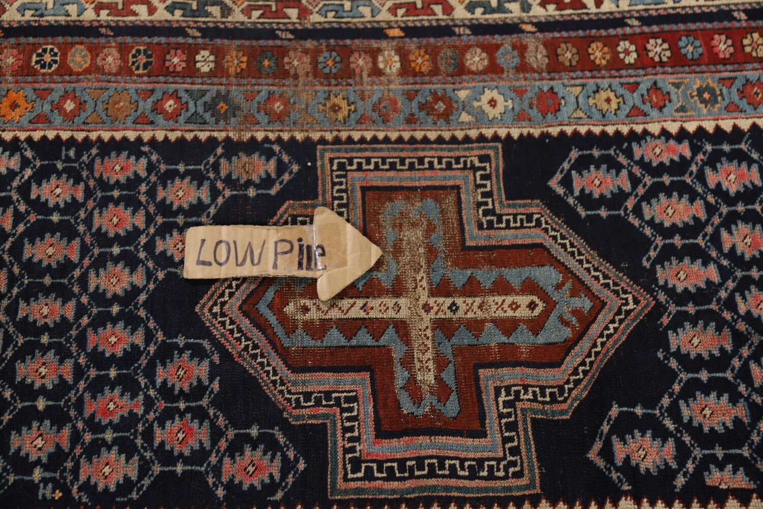Pre-1900 Antique Kazak Vegetable Dye Rug 4x5