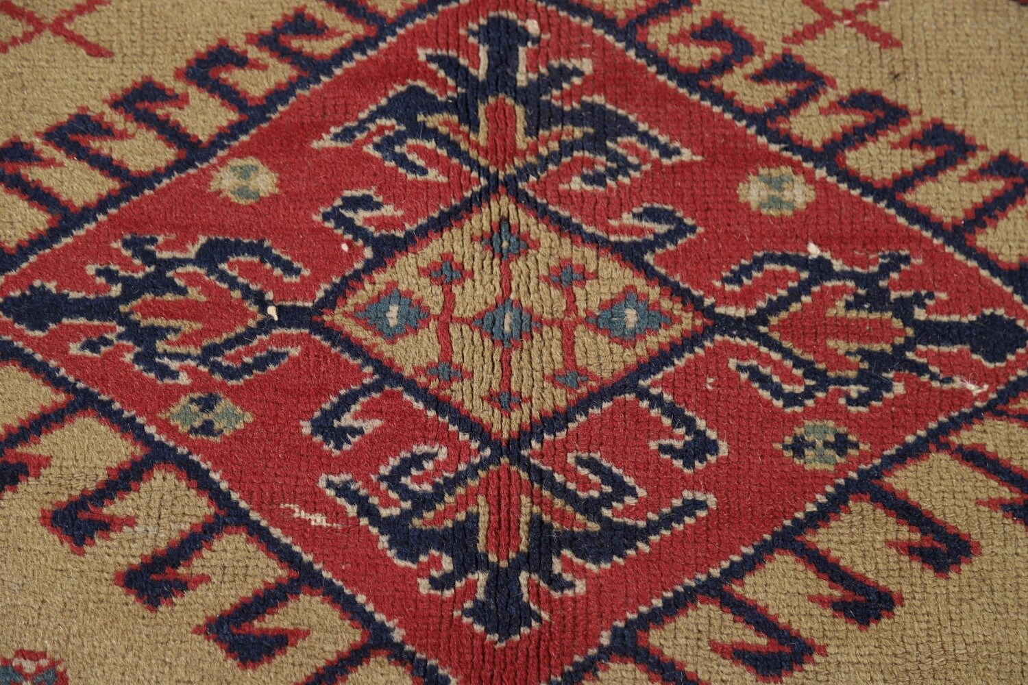 Antique Wool Kazak Vegetable Dye Area Rug 8x9