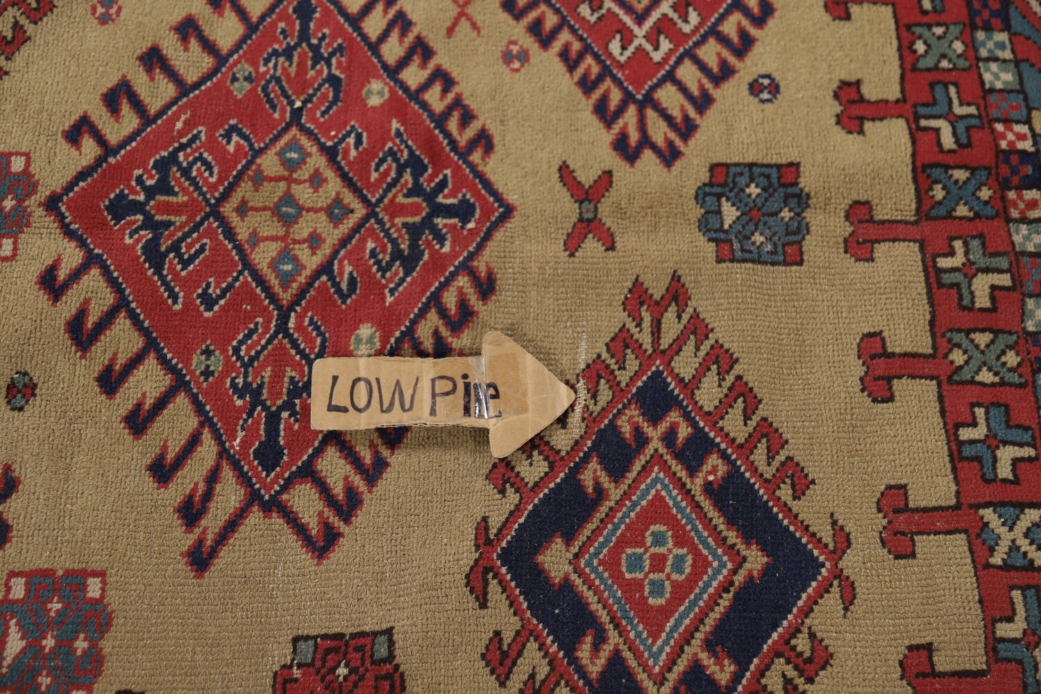 Antique Wool Kazak Vegetable Dye Area Rug 8x9