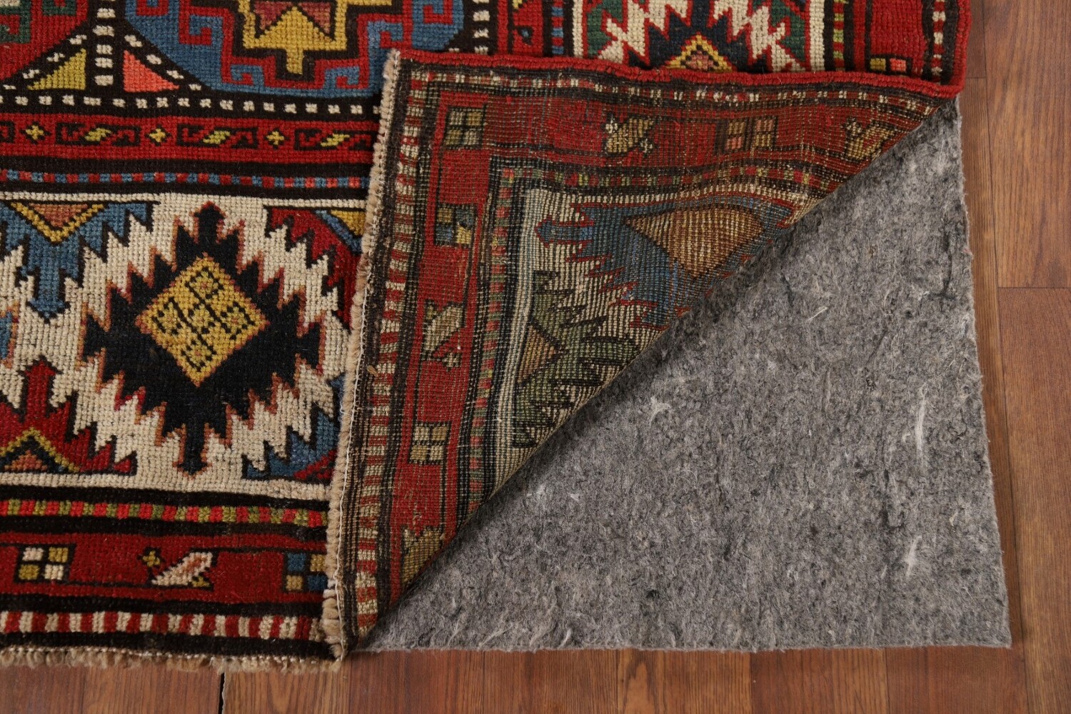Pre-1900 Antique Kazak Vegetable Dye Runner Rug 4x9
