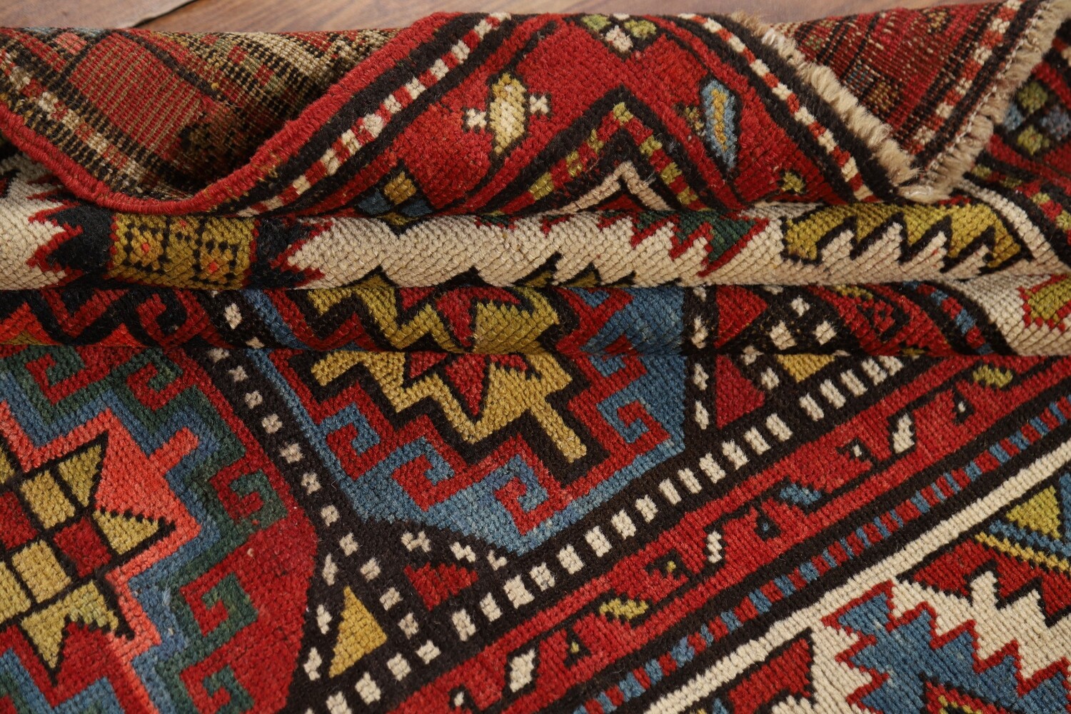 Pre-1900 Antique Kazak Vegetable Dye Runner Rug 4x9