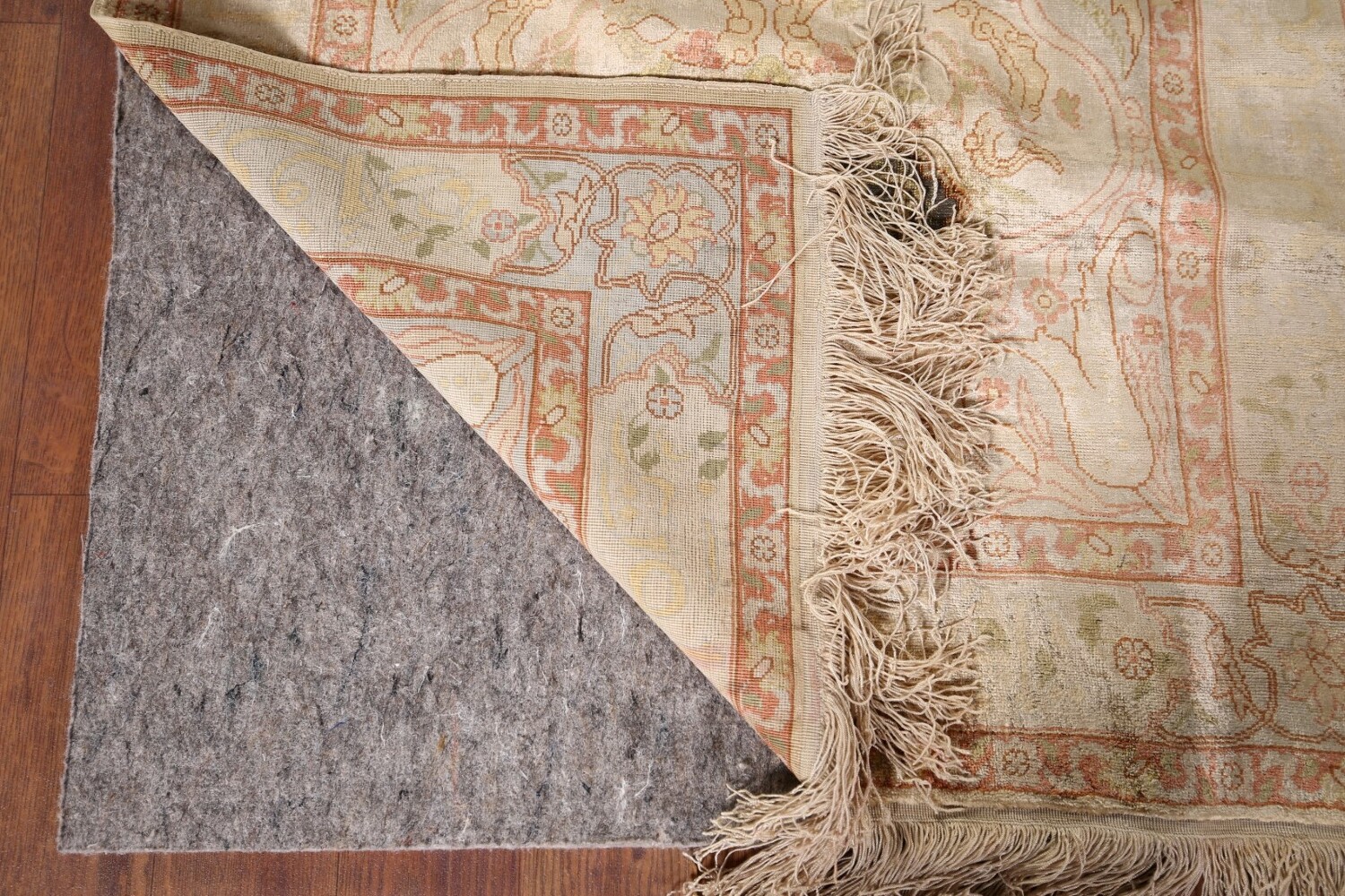 Pre-1900 Antique Silk Hereke Vegetable Dye Turkish Rug 2x4
