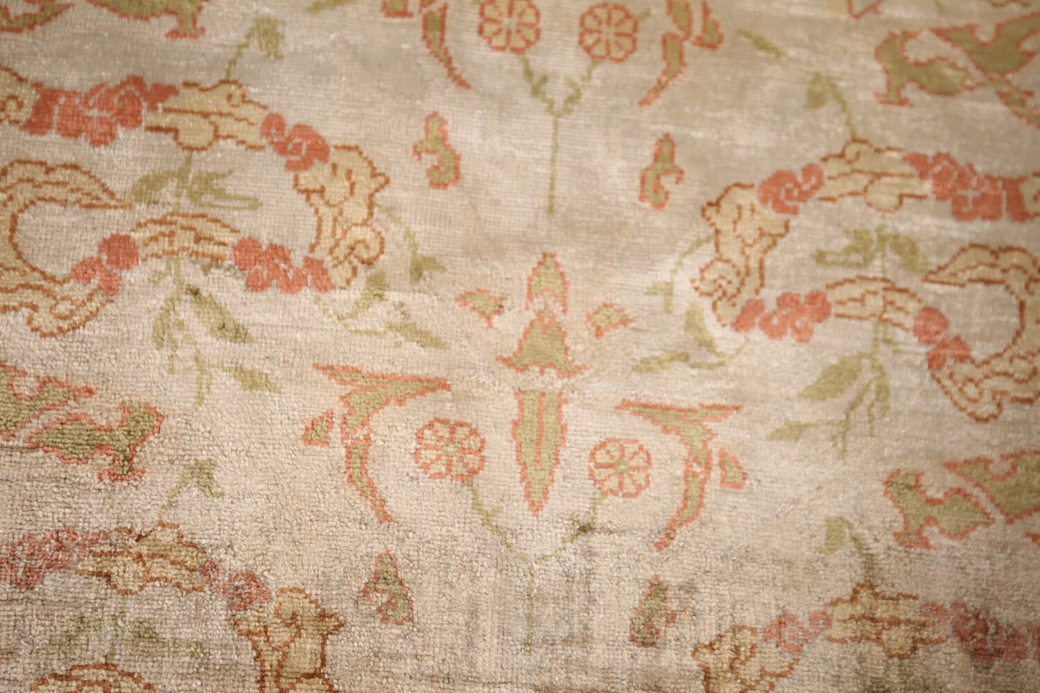 Pre-1900 Antique Silk Hereke Vegetable Dye Turkish Rug 2x4