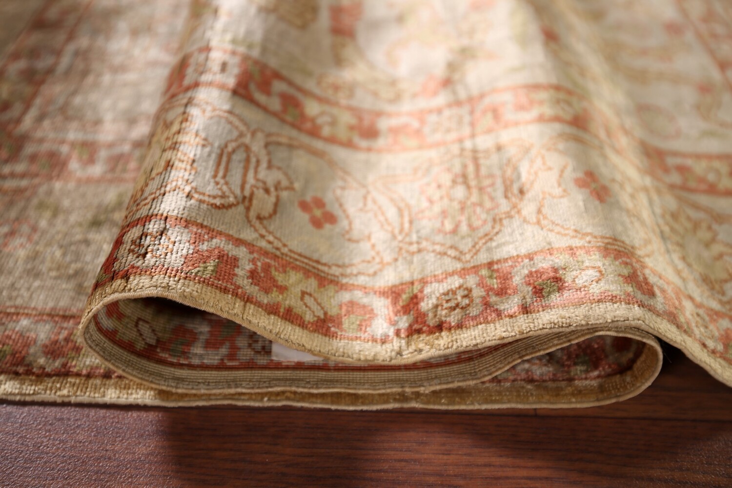 Pre-1900 Antique Silk Hereke Vegetable Dye Turkish Rug 2x4