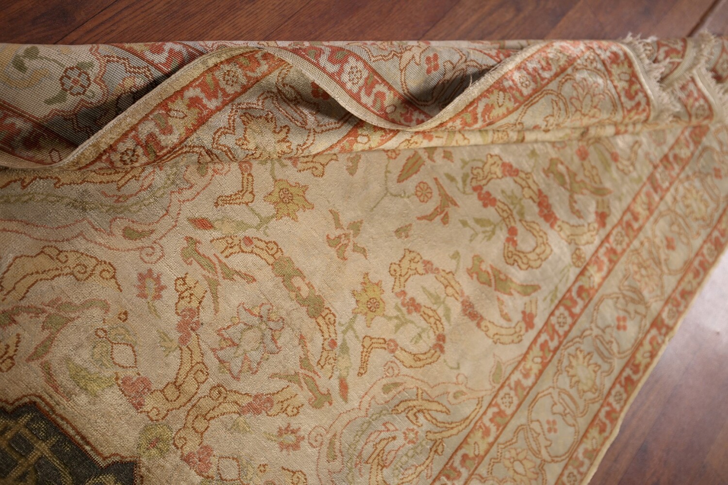 Pre-1900 Antique Silk Hereke Vegetable Dye Turkish Rug 2x4