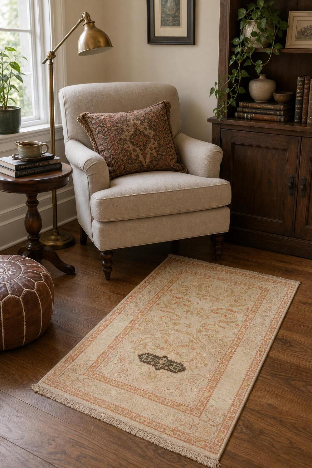 Pre-1900 Antique Silk Hereke Vegetable Dye Turkish Rug 2x4