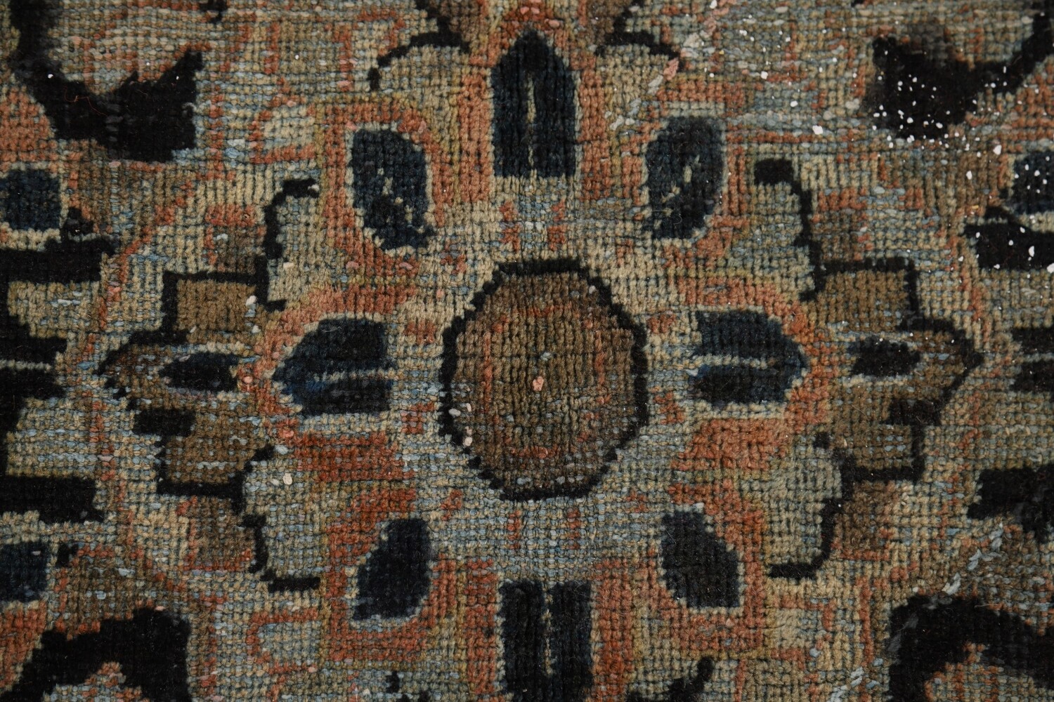 Antique Floral Wool Mahal Persian Area Rug 9x12
