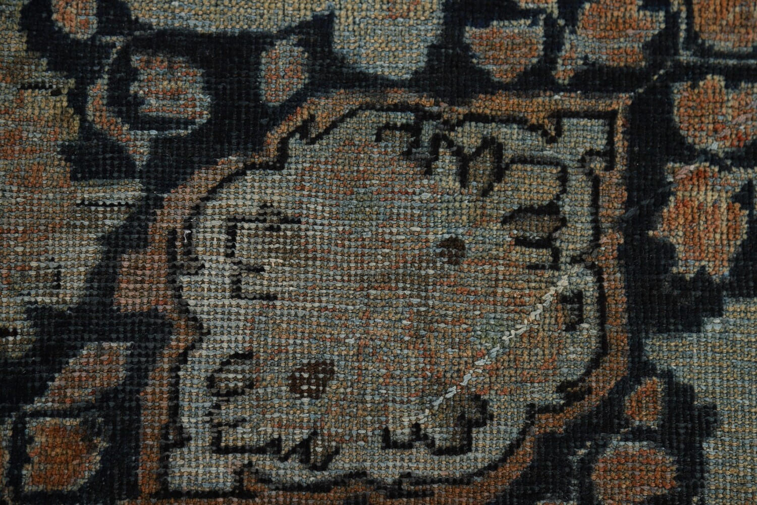 Antique Floral Wool Mahal Persian Area Rug 9x12