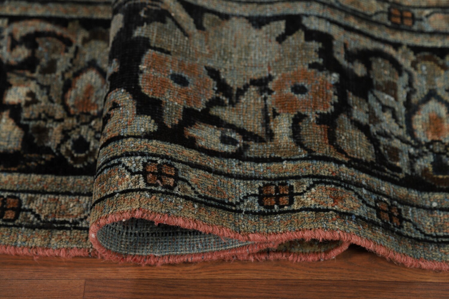 Antique Floral Wool Mahal Persian Area Rug 9x12