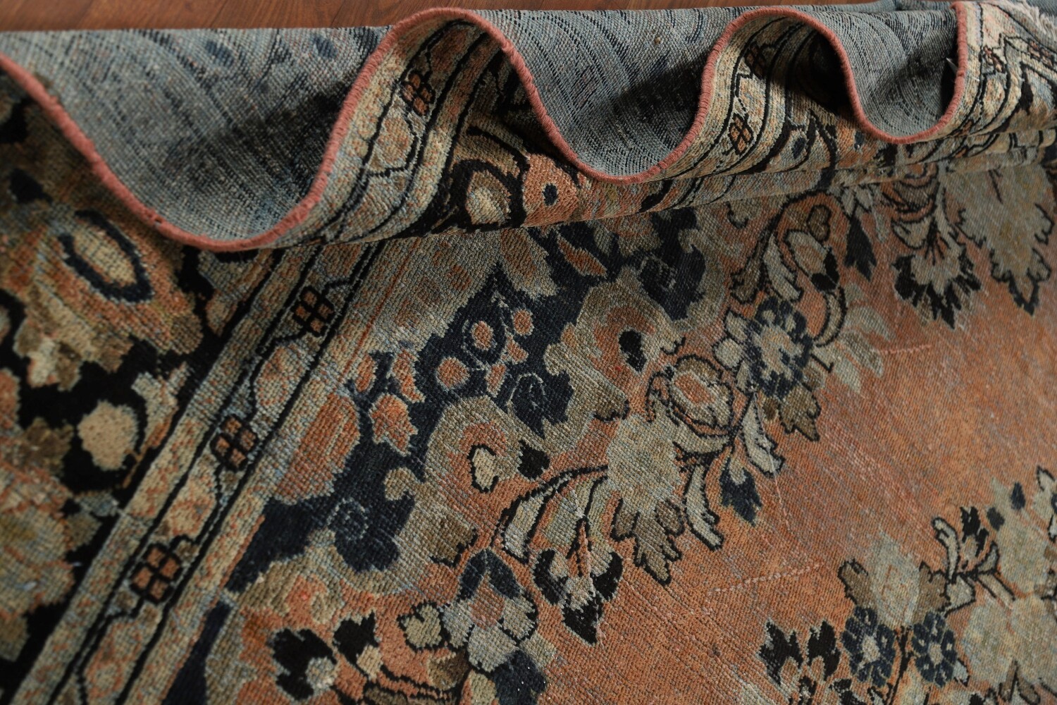 Antique Floral Wool Mahal Persian Area Rug 9x12