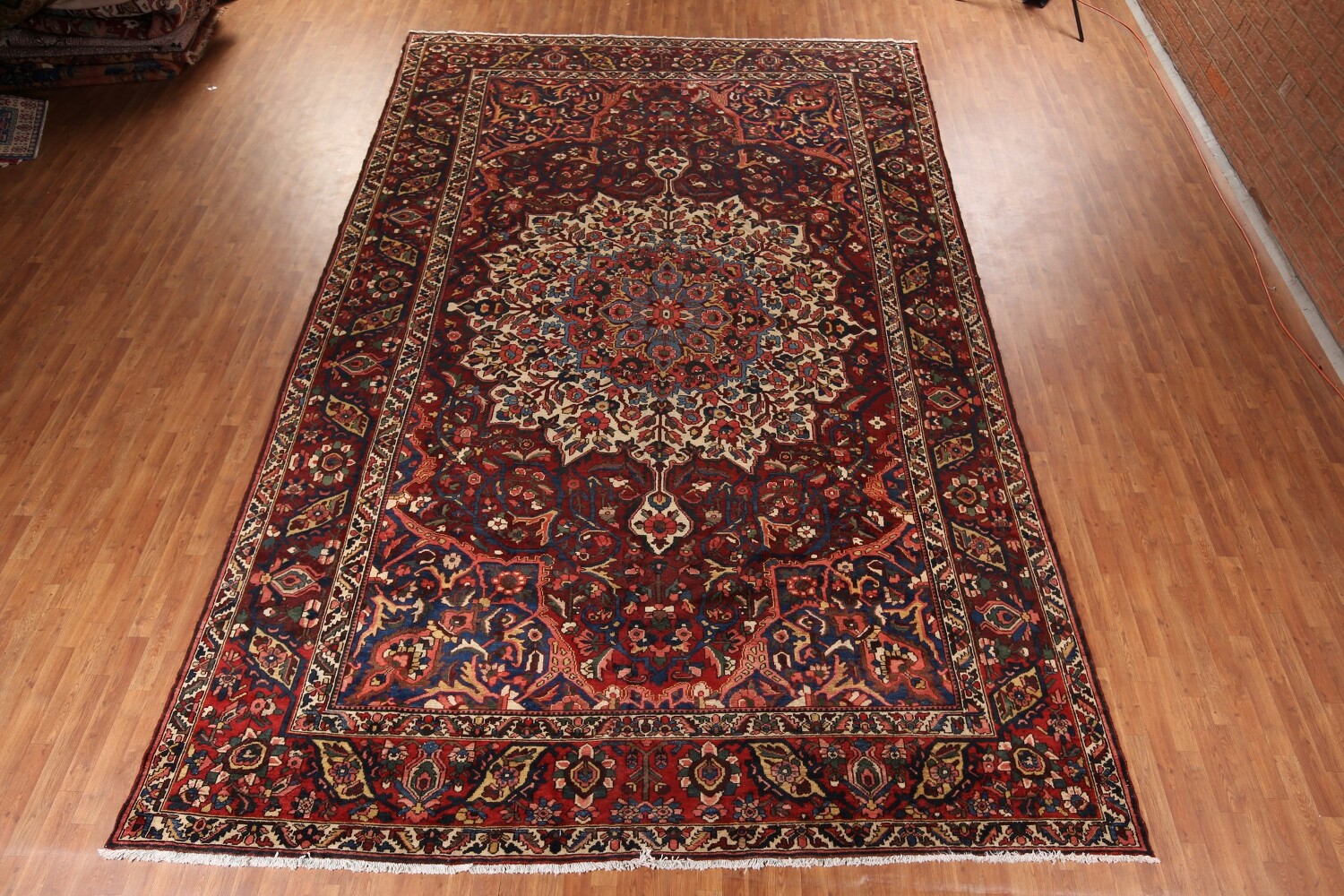 Antique Wool Handmade Bakhtiari Persian Large Rug 11x17
