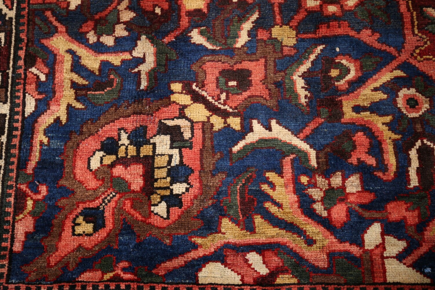 Antique Wool Handmade Bakhtiari Persian Large Rug 11x17