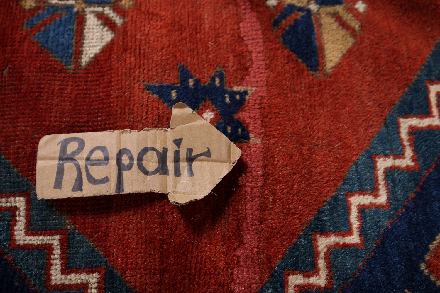 Antique Wool Kazak Vegetable Dye Area Rug 5x8