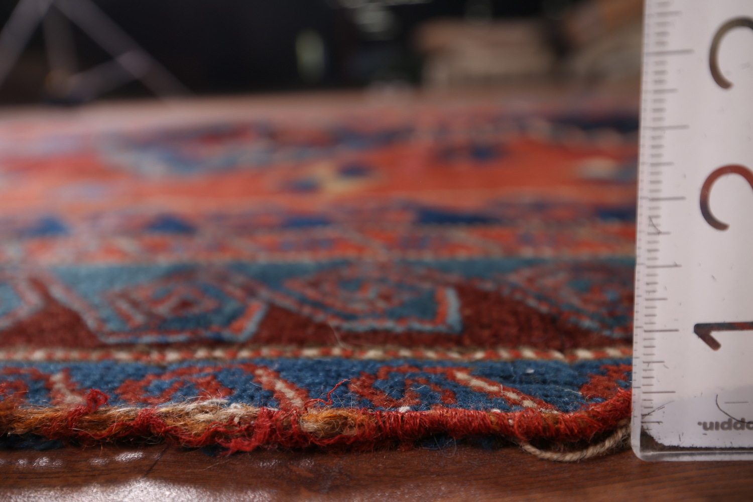 Antique Wool Kazak Vegetable Dye Area Rug 5x8