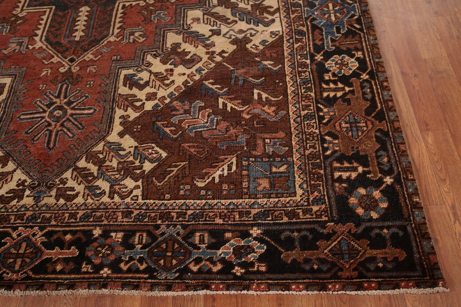 Pre-1900 Antique Heris Serapi Persian Area Rug 7x10