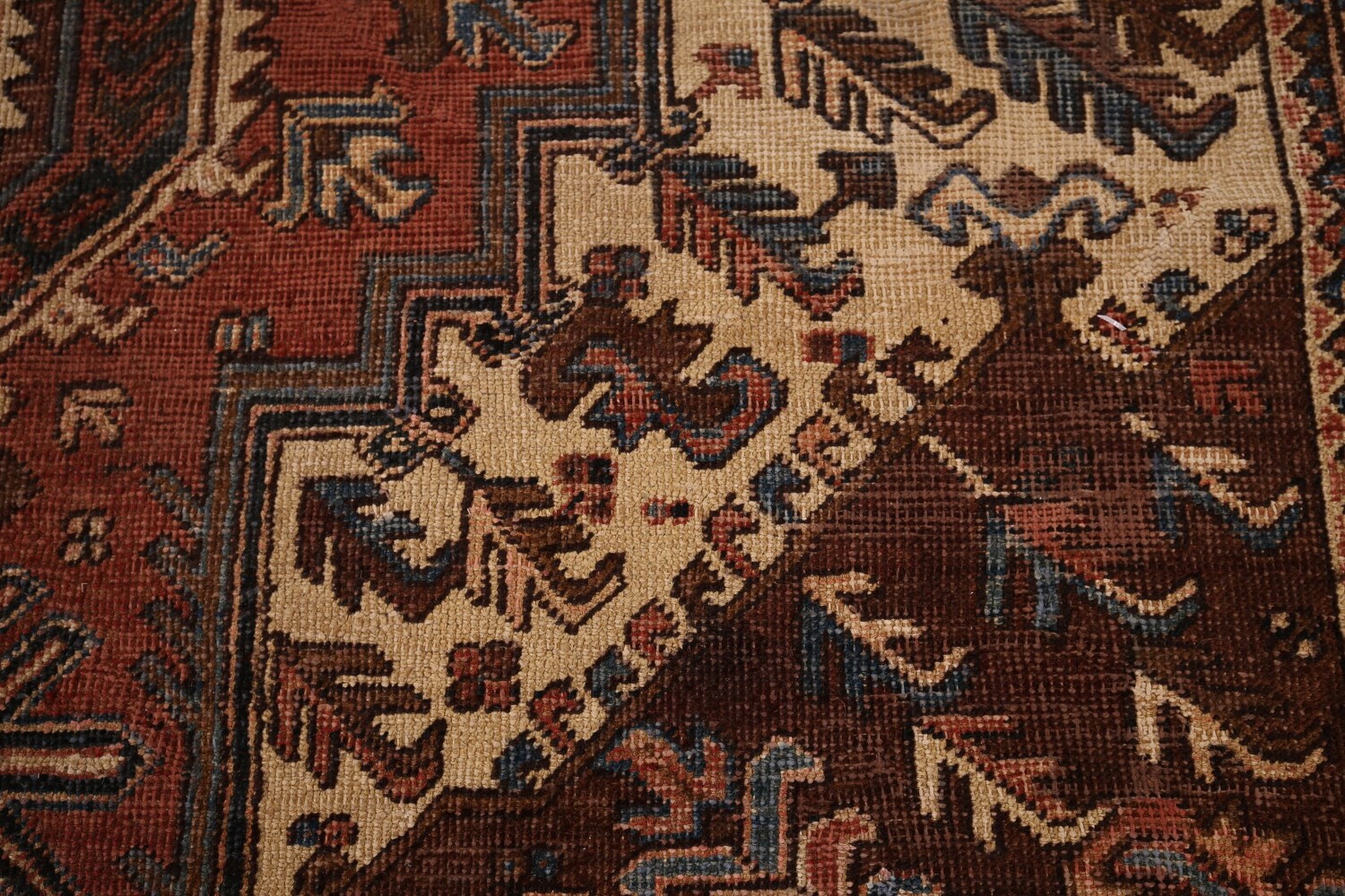 Pre-1900 Antique Heris Serapi Persian Area Rug 7x10