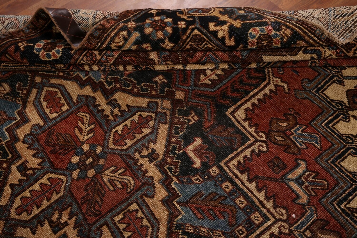 Pre-1900 Antique Heris Serapi Persian Area Rug 7x10