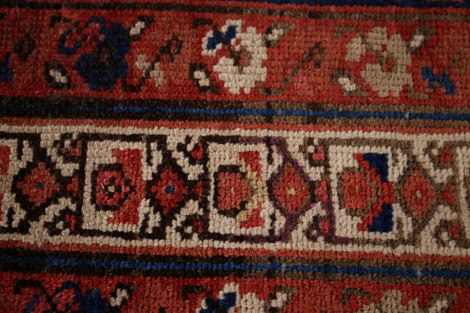 Antique Orange & Blue Malayer Persian Runner Rug 3x13