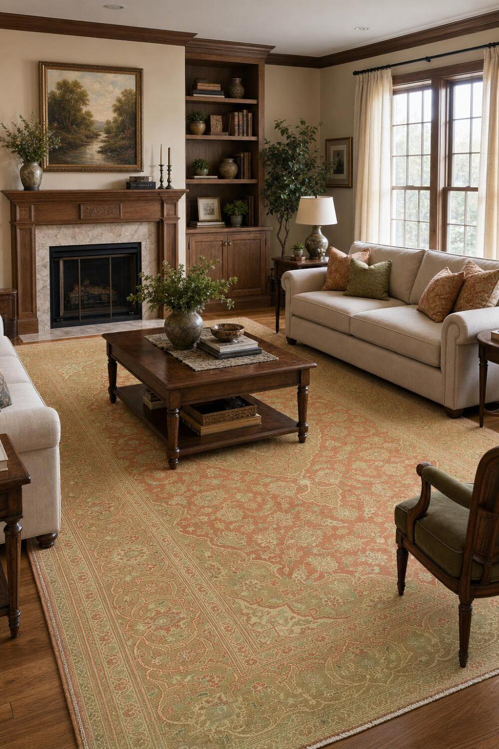 Traditional Floral Mashad Persian Area Rug 7x11