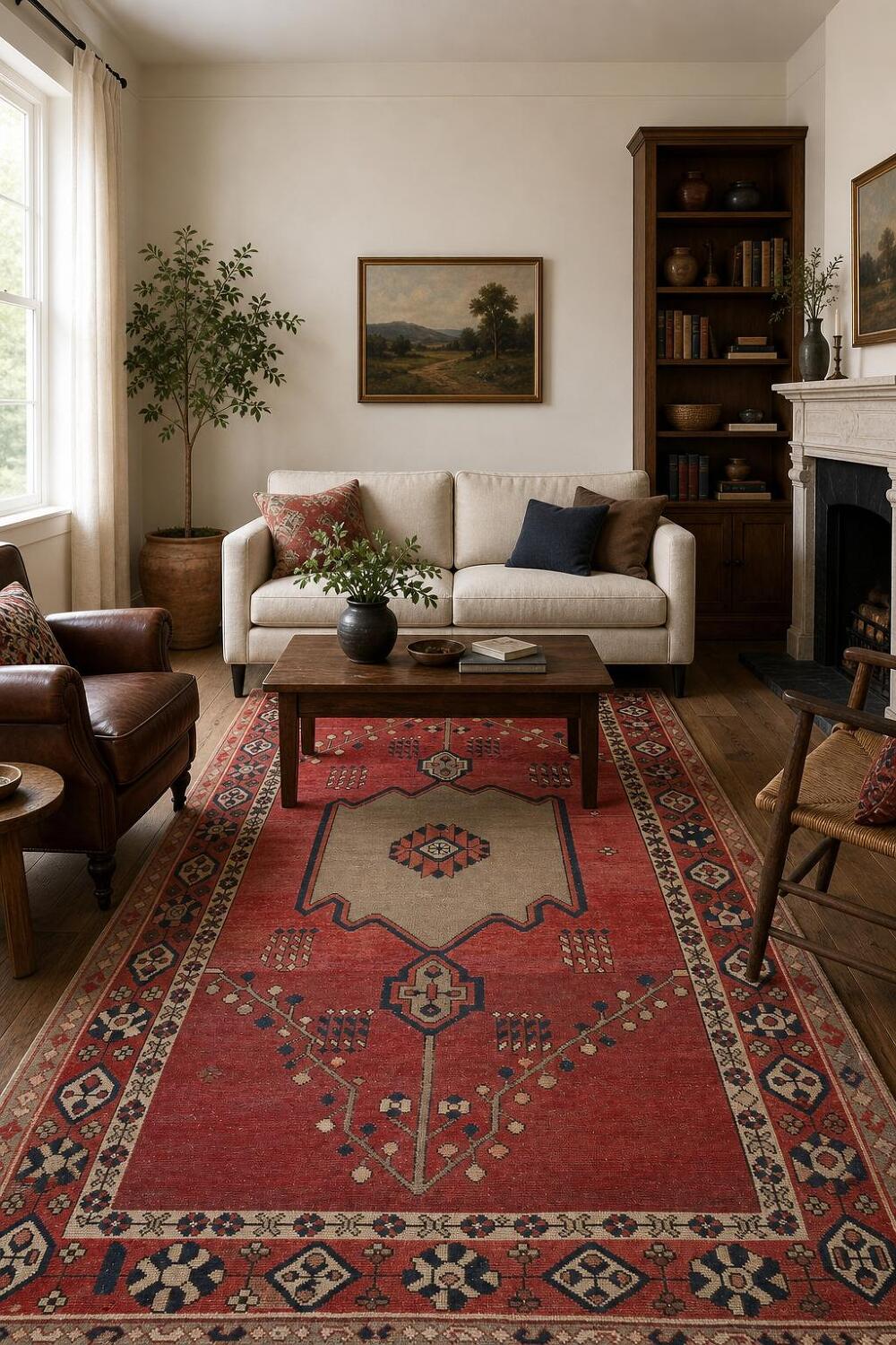 Geometric Wool Sirjan Persian Living Room Rug 5x10