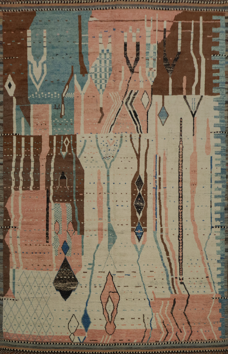 Earth Tone Wool Moroccan Large Modern Rug 12x15