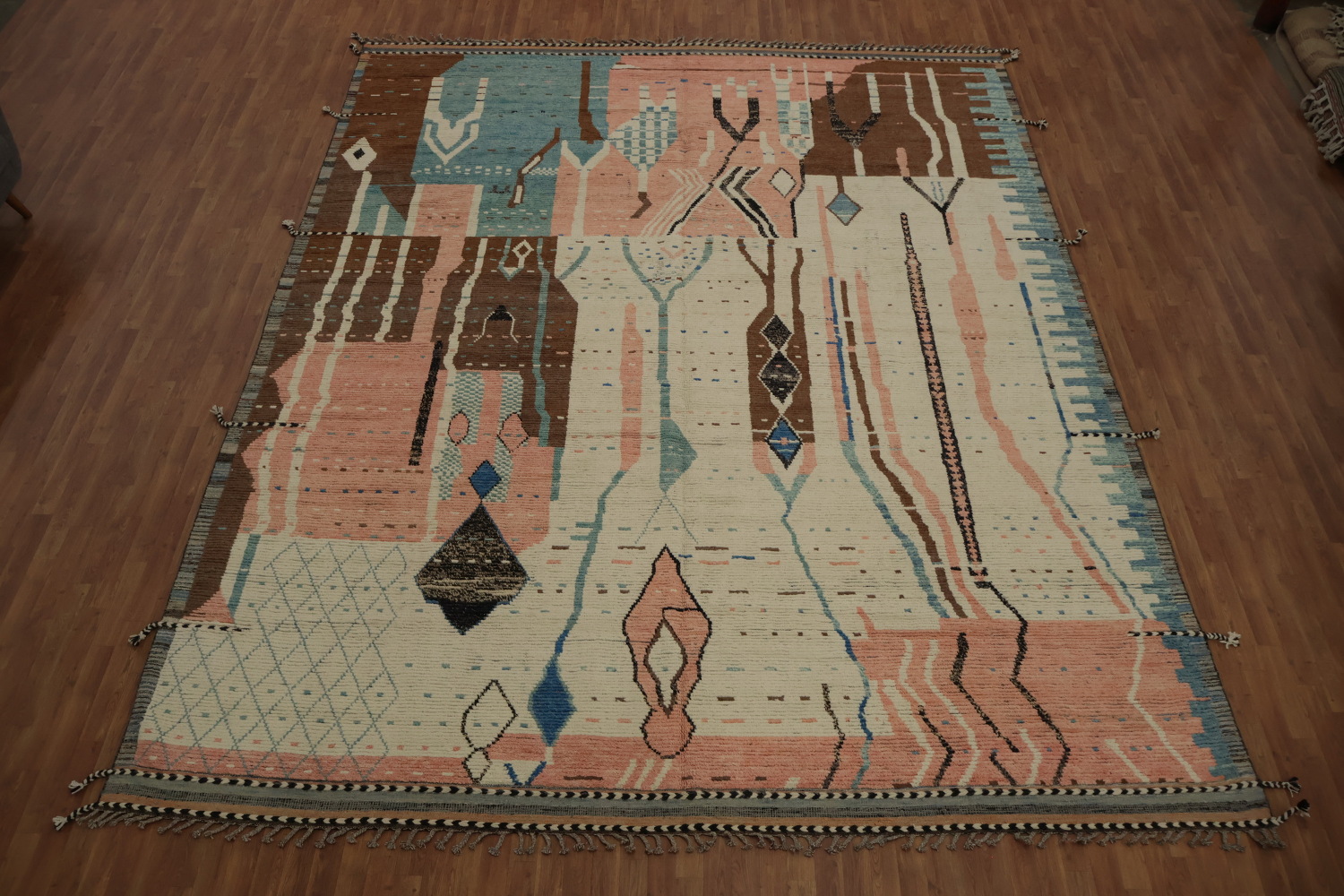 Earth Tone Wool Moroccan Large Modern Rug 12x15