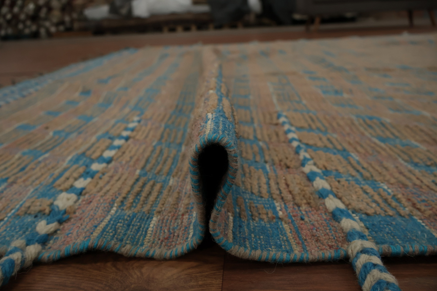All-Over Striped Moroccan Oriental Area Rug 9x13