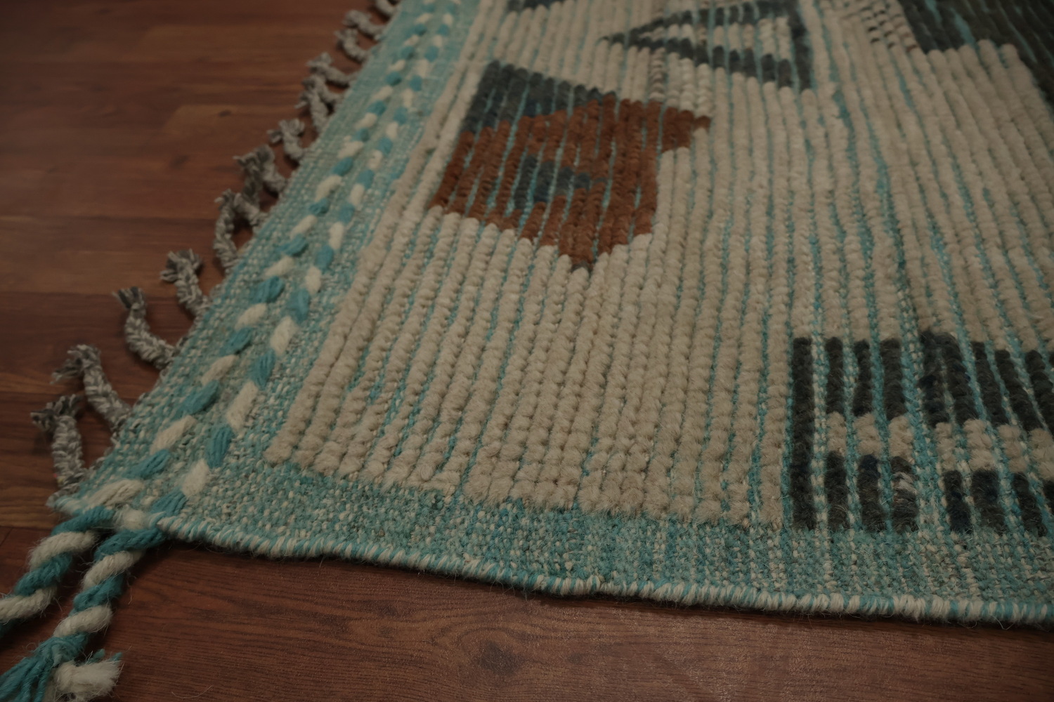 Earth Tone Wool Moroccan Abstract Area Rug 9x12