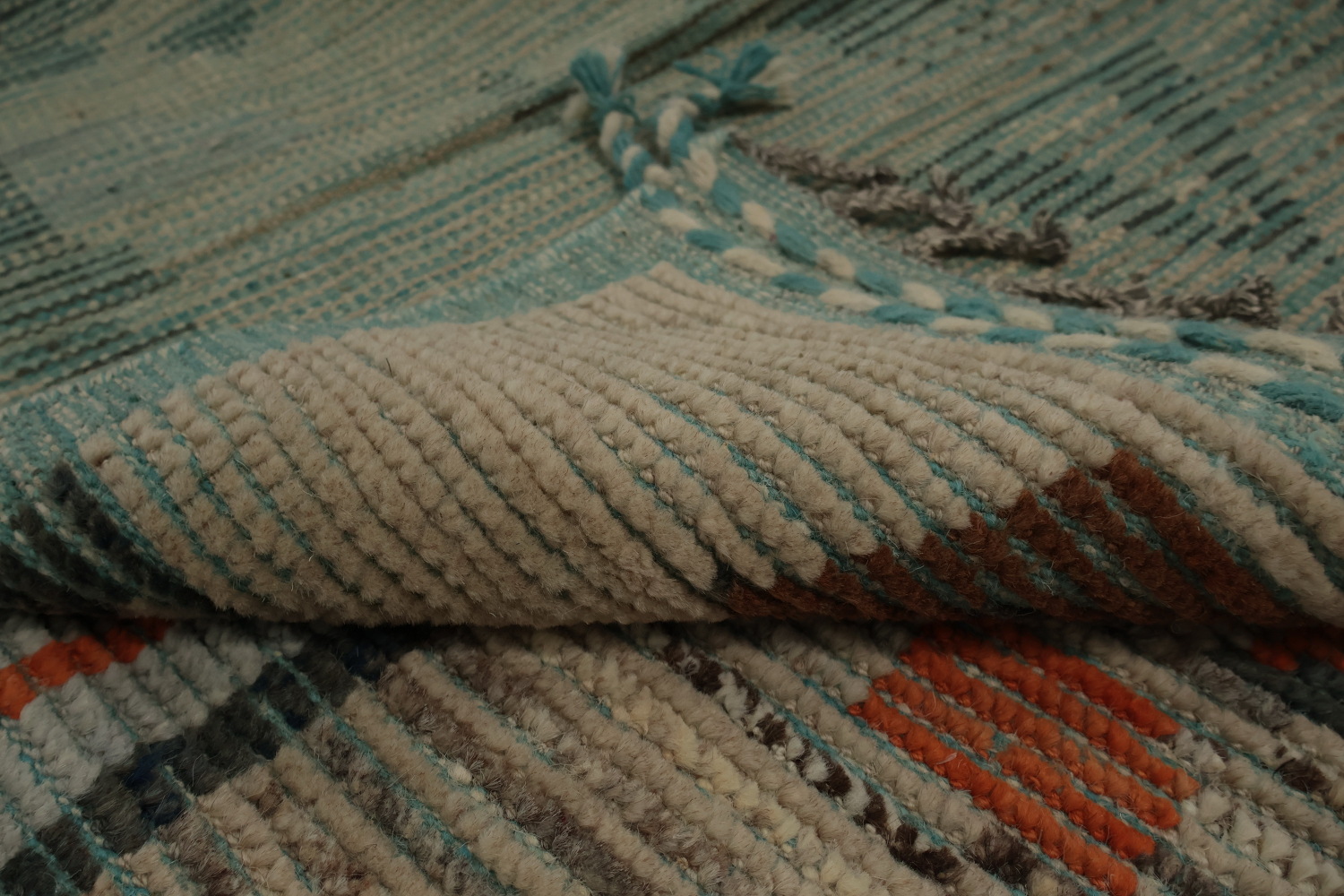 Earth Tone Wool Moroccan Abstract Area Rug 9x12