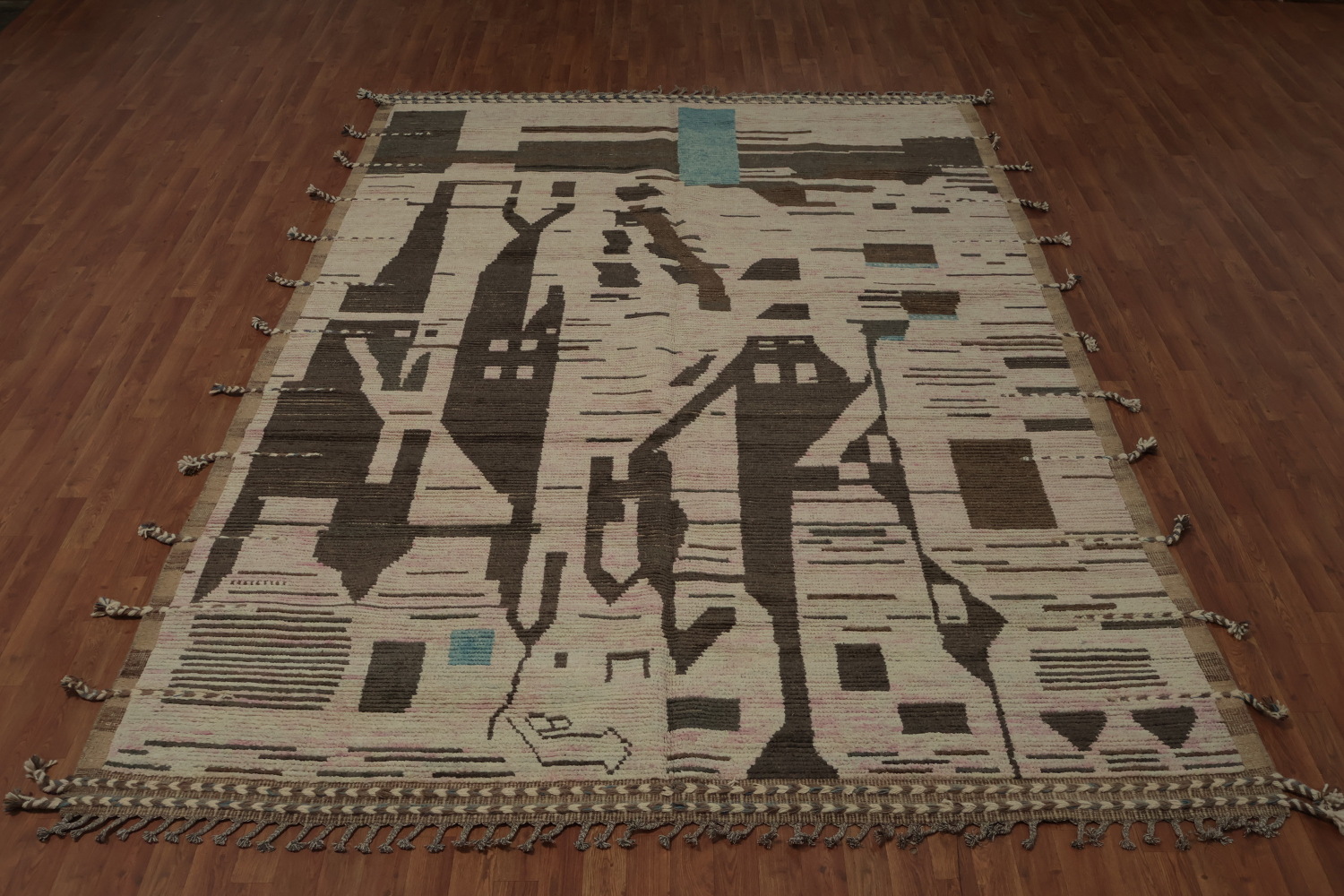 Art-Inspired Moroccan Modern Area Rug 8x12 with Urban Abstract Style