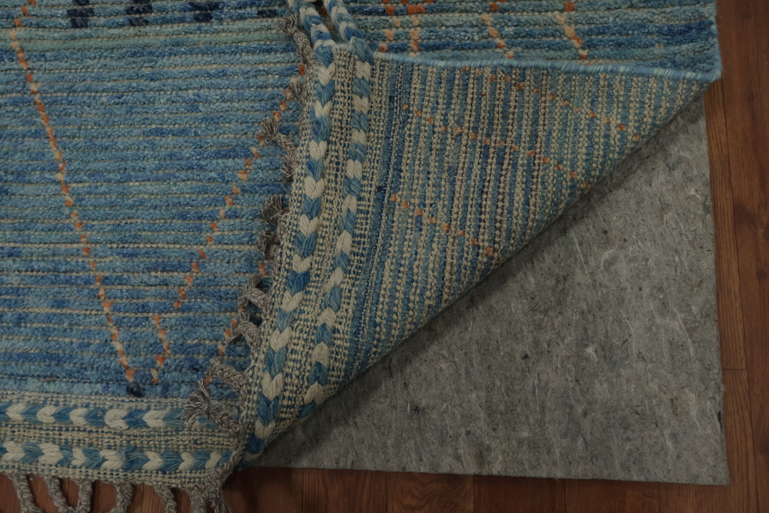 Blue Handmade Moroccan Oriental Large Rug 10x15