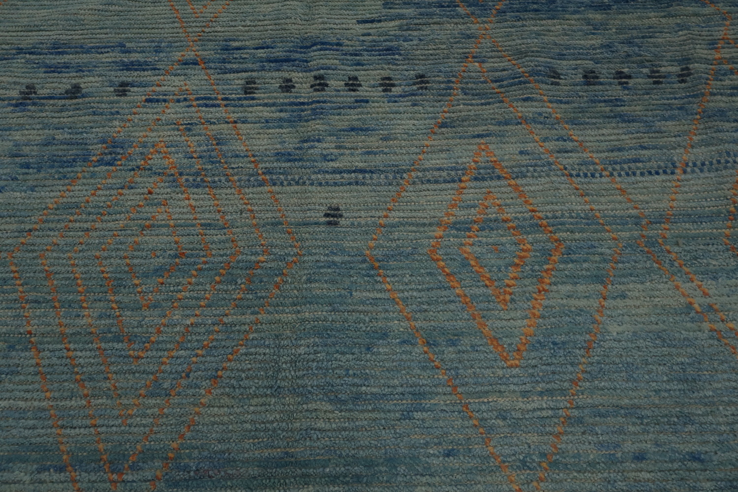 Blue Handmade Moroccan Oriental Large Rug 10x15