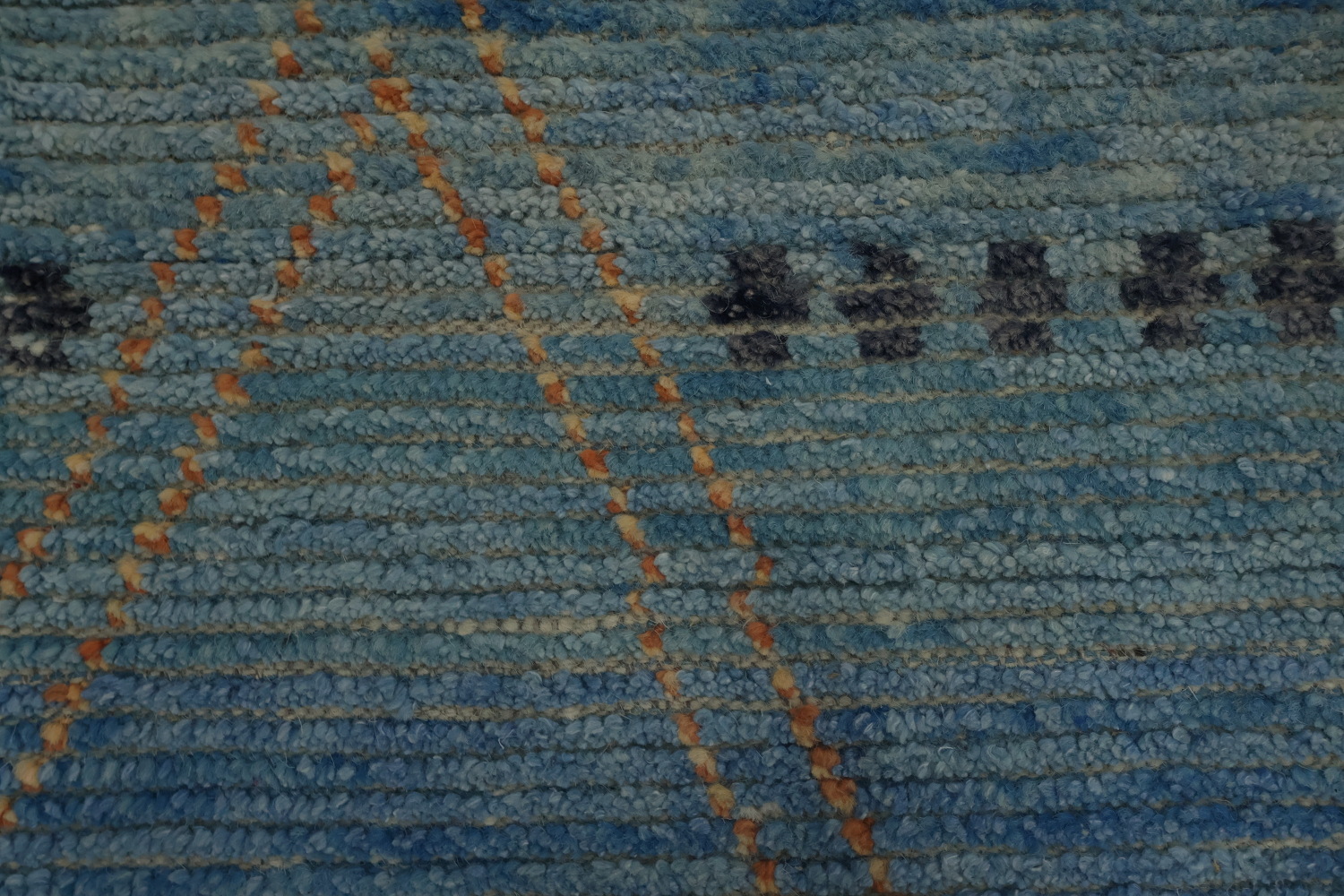 Blue Handmade Moroccan Oriental Large Rug 10x15