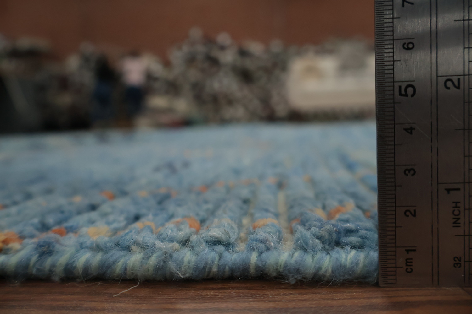 Blue Handmade Moroccan Oriental Large Rug 10x15